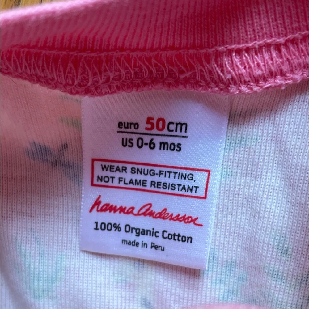 Hanna Andersson - Baby Zip Up One Piece Sleeper in pink giraffe print - Picture 3 of 12